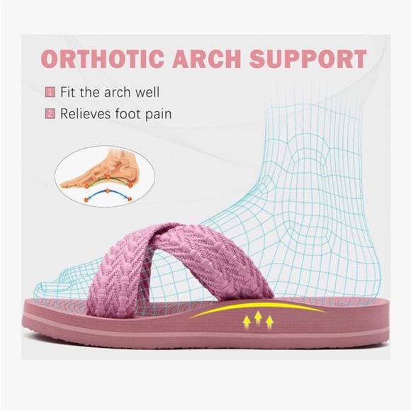 🆕 Amazon Coface Womens Orthopedic Pink Braided Sandals - 8.5 - Picture 2 of 3